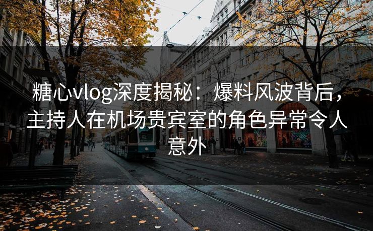 糖心vlog深度揭秘：爆料风波背后，主持人在机场贵宾室的角色异常令人意外