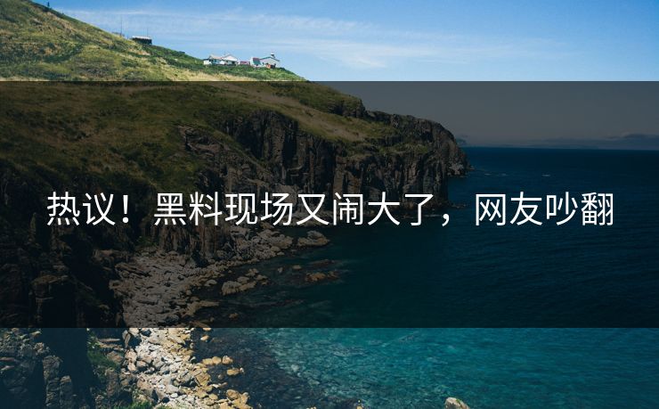 热议！黑料现场又闹大了，网友吵翻