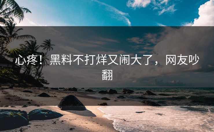 心疼！黑料不打烊又闹大了，网友吵翻