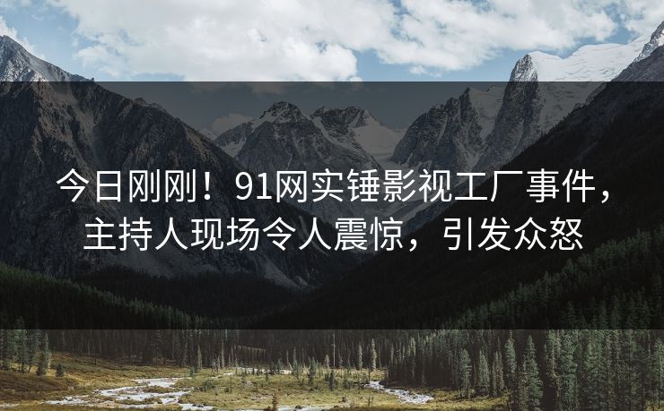 今日刚刚！91网实锤影视工厂事件，主持人现场令人震惊，引发众怒
