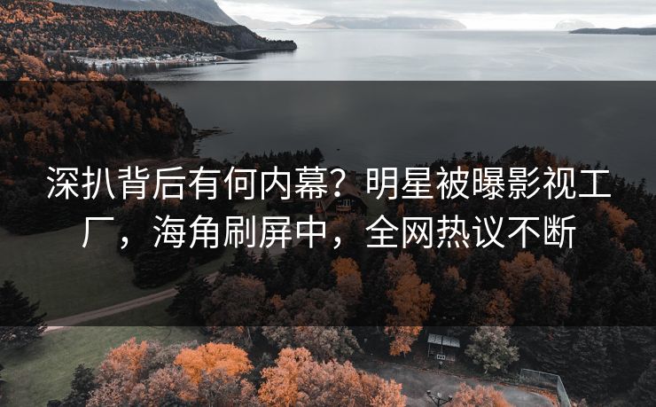 深扒背后有何内幕？明星被曝影视工厂，海角刷屏中，全网热议不断