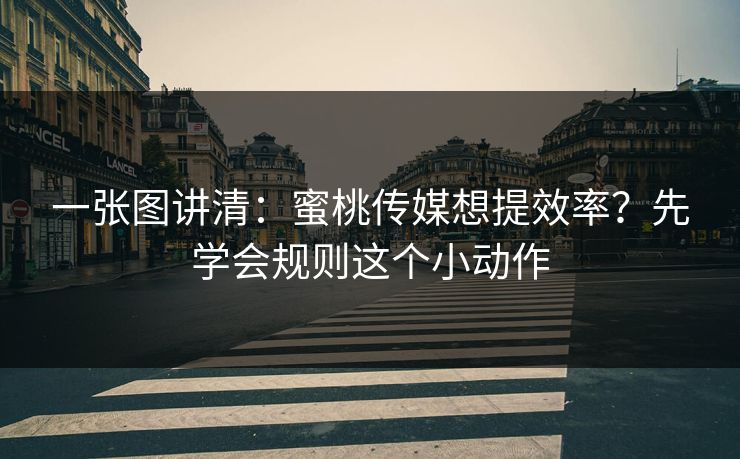 一张图讲清：蜜桃传媒想提效率？先学会规则这个小动作